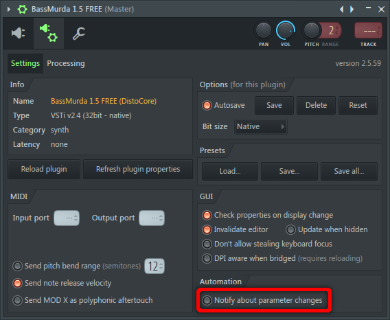 Parameter automation setting in FL Studio